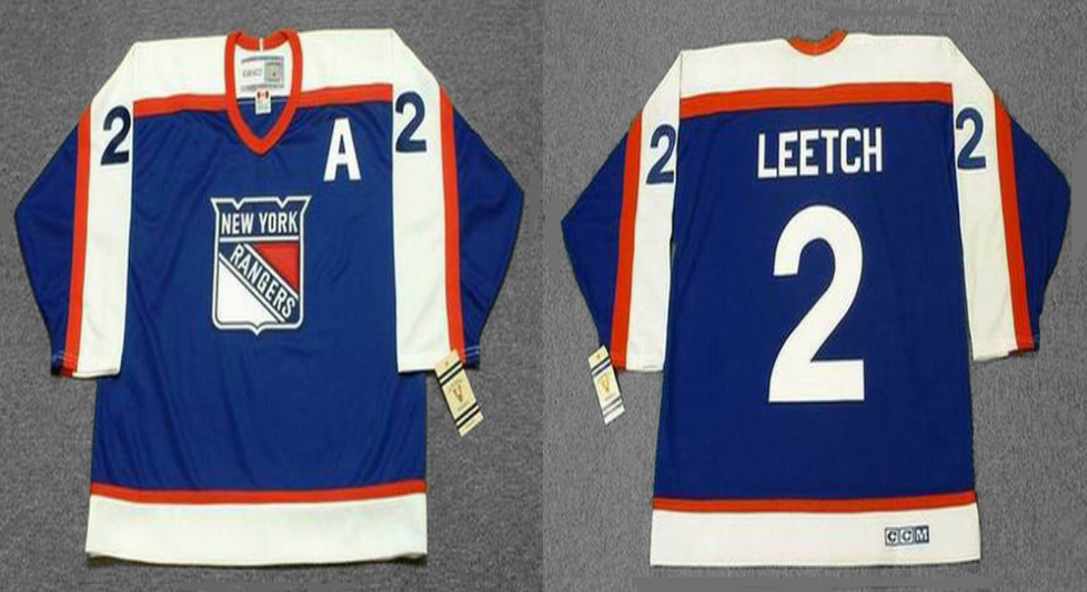 2019 Men New York Rangers #2 Leetch blue style #2 CCM NHL jerseys->new york rangers->NHL Jersey